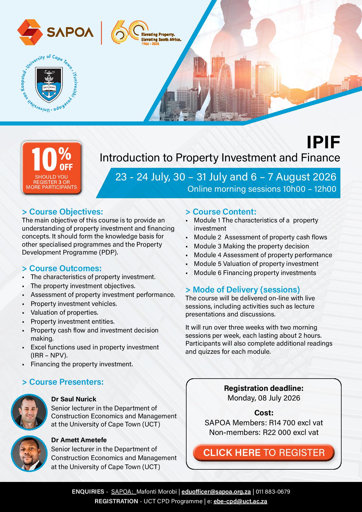 IPIF - Introduction to Property Investment and finance page 2